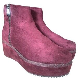 BESTON Women’s Burgundy Platform Ankle Boots Size 8.5